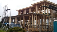 木造軸組み工法の建て込みが終わりました。